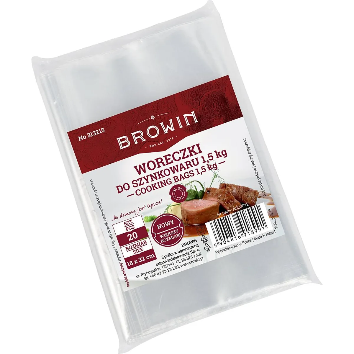 Пакети поліетиленові для шинкарів Browin 16x32 см 20 шт 0,04 мм