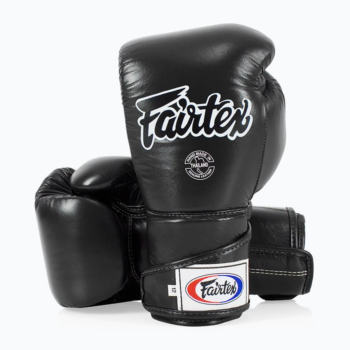 Боксерские перчатки Fairtex натуральная кожа 14 унций черные.