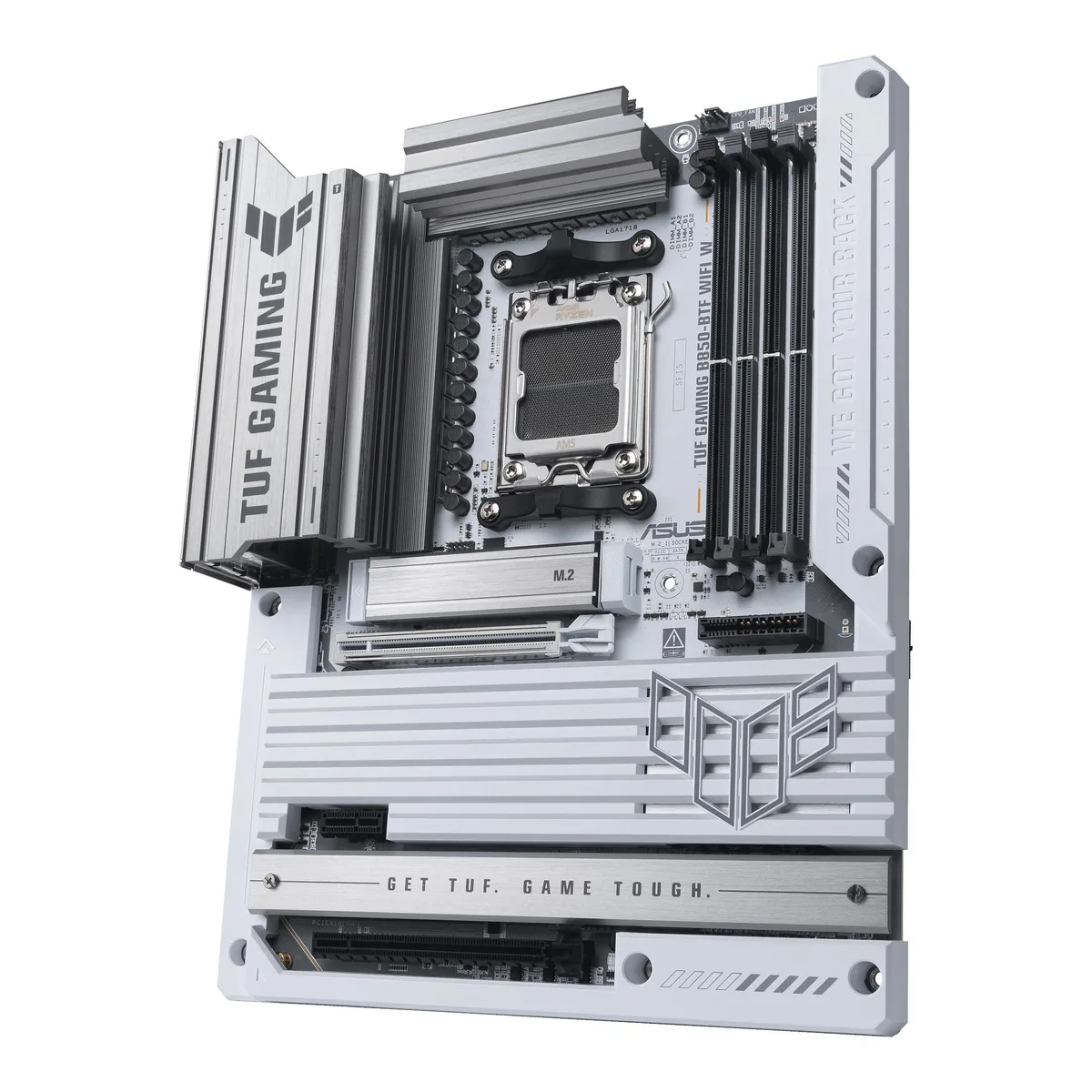 Материнcька плата ASUS TUF GAMING B850-BTF WIFI W sAM5 B850 4xDDR5 M.2 HDMI DP Wi-Fi BT ATX BTF приховане підключення роз'ємів