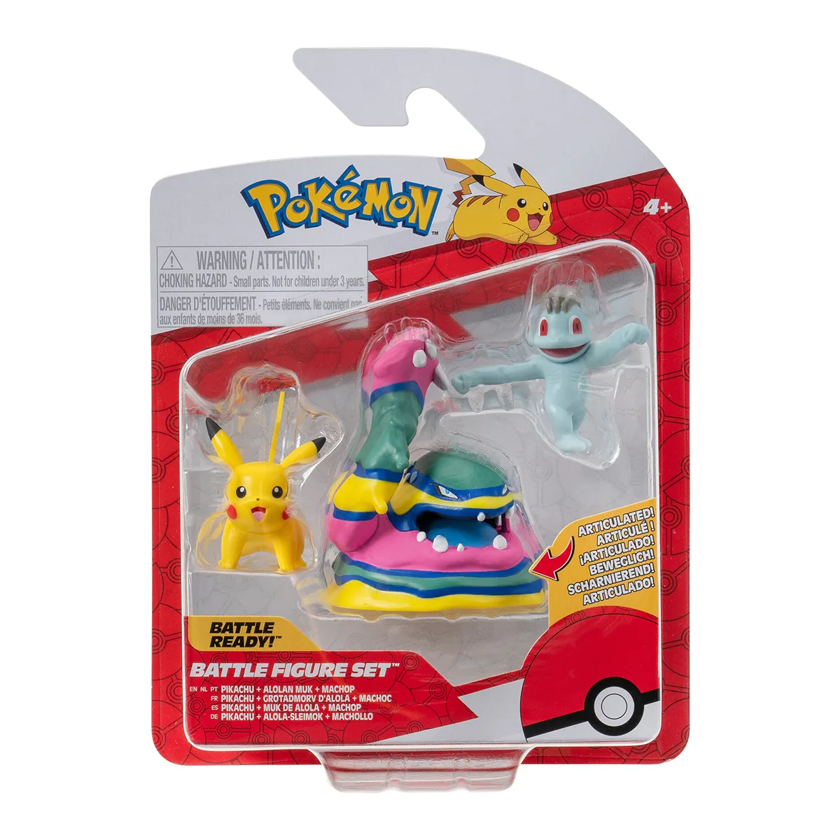 Набір ігрових фігурок Pokemon полімер 7,6 см Мачоп Пікачу Алола Мак