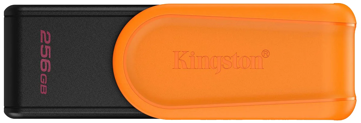 Флешка Kingston 256 ГБ USB 3.2 Пластик Чорна Помаранчева