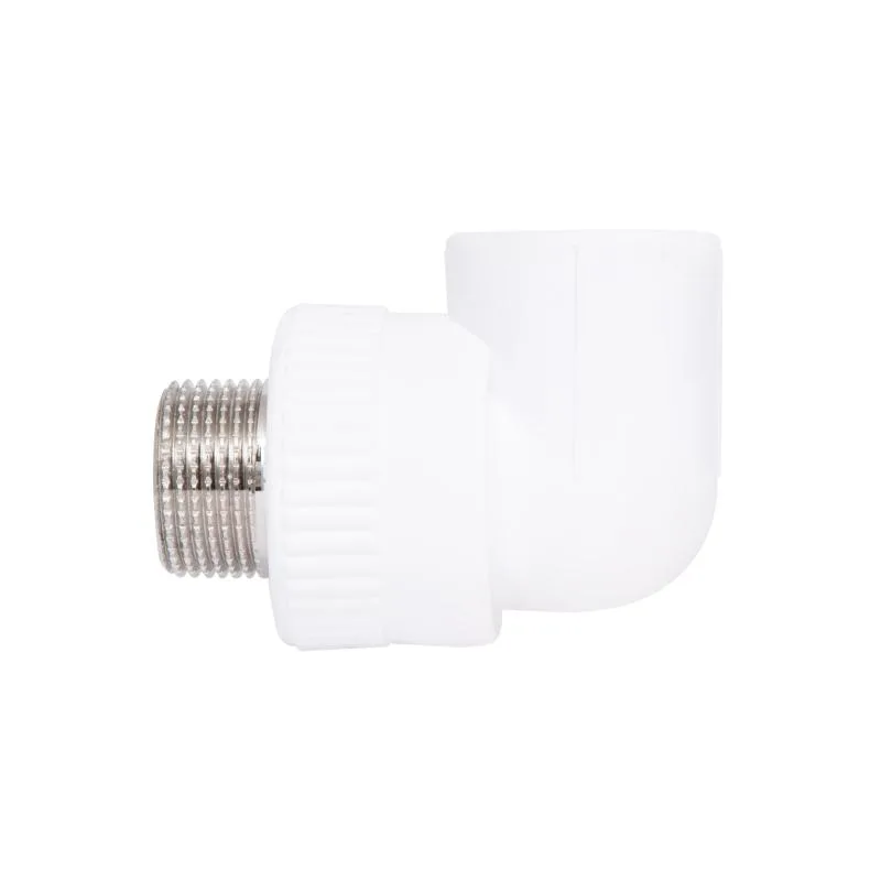 Кутник PPR 25x3/4" 90° ЗР Білий Поліпропілен з латунню