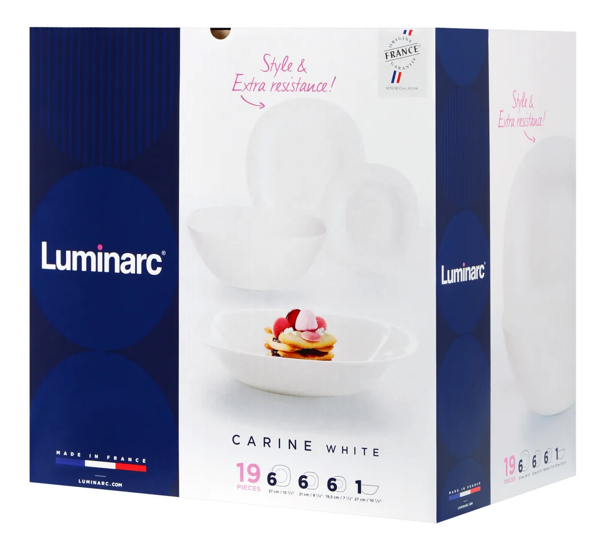 Сервис Luminarc из закаленного стекла, 19 предметов, белый, для 6 человек.