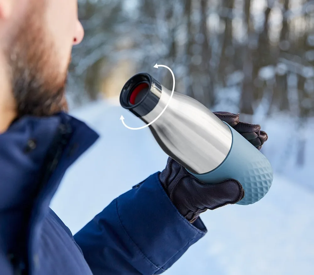 Термос Tefal Bludrop м'яка поверхня, 500 мл, нержавіюча сталь, блакитного кольору.