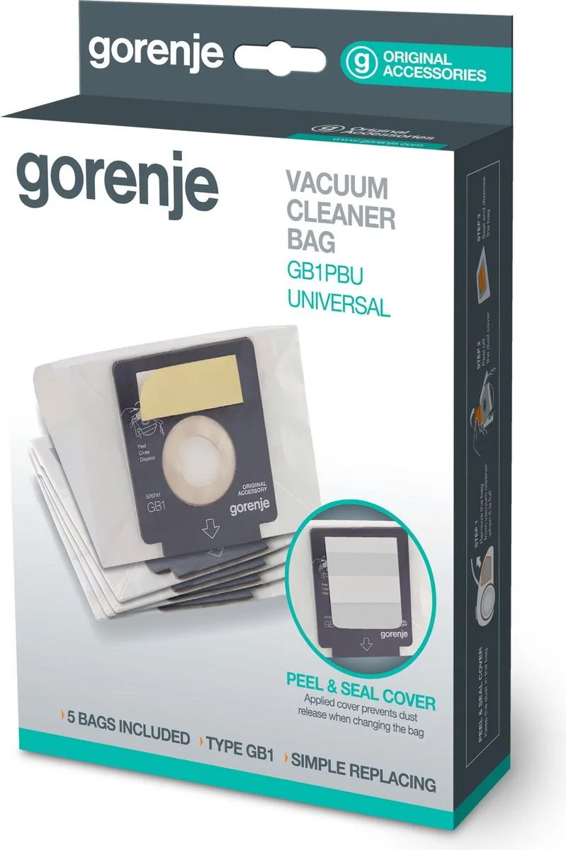 Мішки для пилососа Gorenje 3 шт. паперові 60 л