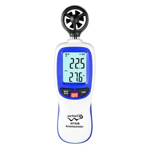 Анемометр крильчатий WINTACT WT82B 0,3-30 м/с пластик компактний чорний