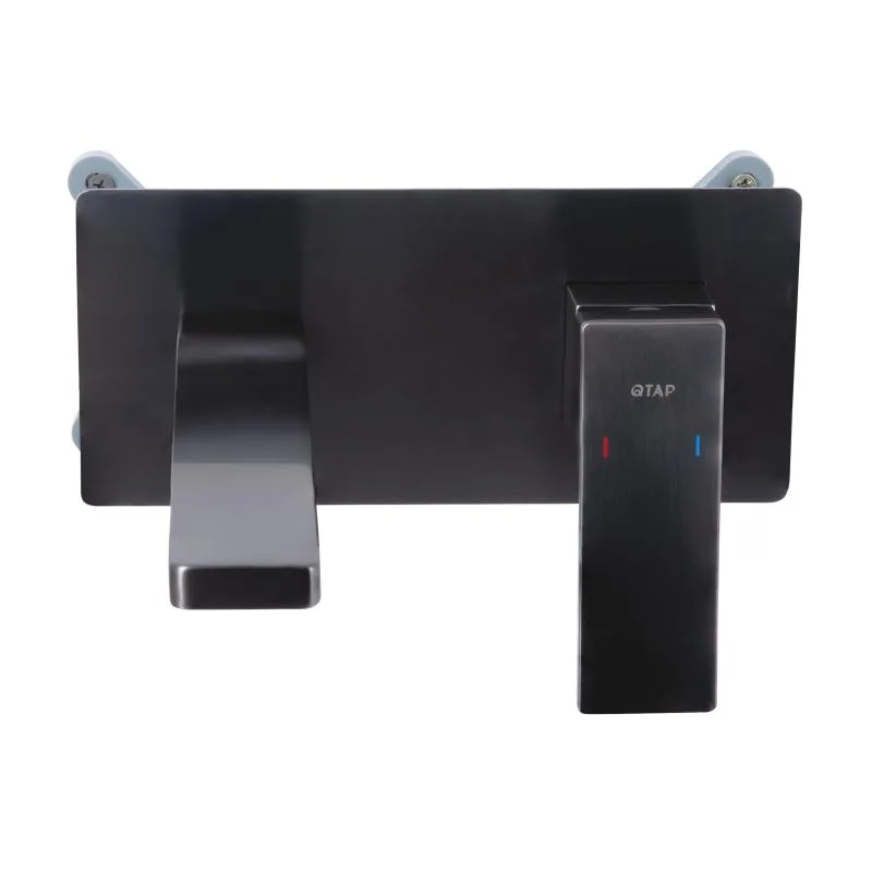 Змішувач для раковини прихованого монтажу Qtap Gemini 220х143х203 мм латунь Gunmetal Black PVD