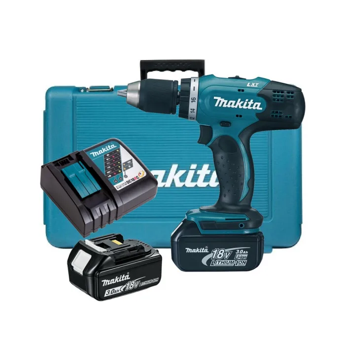 Аккумуляторная шуруповерт-дрель Makita 18В 3А·час эргономичный быстрозажимной для мастеров и профессионалов