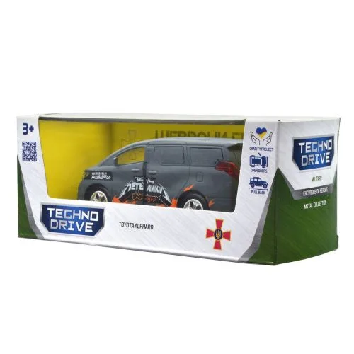Машинка металева TechnoDrive загін метеликів інерційна 1:43 чорна