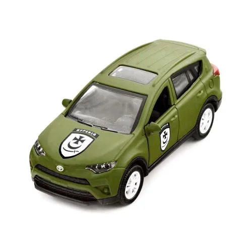 Машинка металева TechnoDrive Ураган інерційна 1:43 зелена з відкриваючимися дверцятами