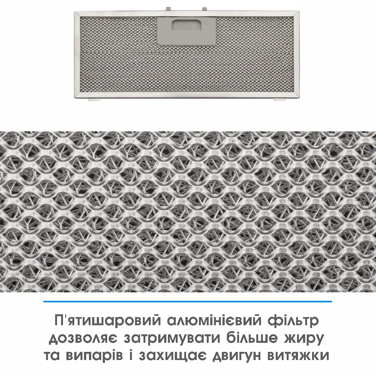 Витяжка Eleyus вбудована механічна 52 см біла LED 700 м3/год