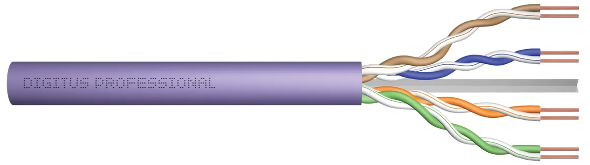 Кабель "вита пара" DIGITUS CAT 6 U-UTP, 305м, AWG 23/1, LSZH Dca, фіолетовий
