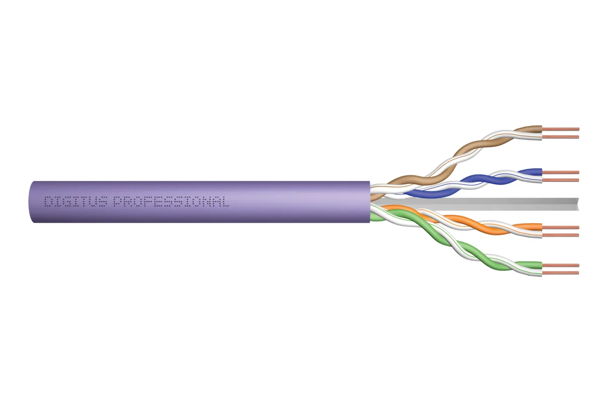 Кабель "витая пара" DIGITUS CAT 6 U-UTP, 305м, AWG 23/1, LSZH Dca, фиолетовый