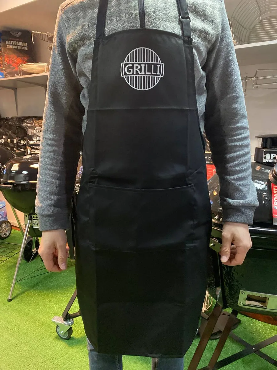 Фартух для барбекю GRILLI 80% поліестер 20% котон універсальний чорний
