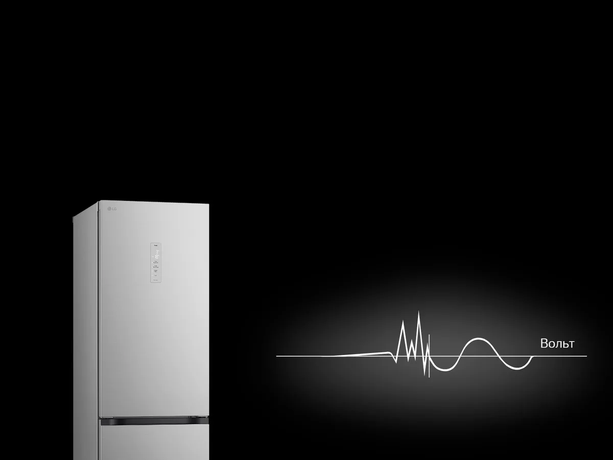 Холодильник LG з нижньою морозильною камерою 375 л Платиново-сріблястий