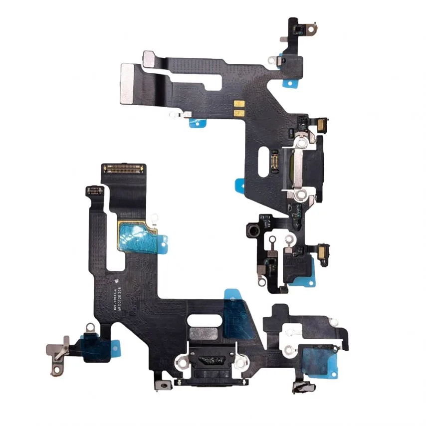 Шлейф для iPhone 11 роз'єм живлення мікрофон чорний Original Quality