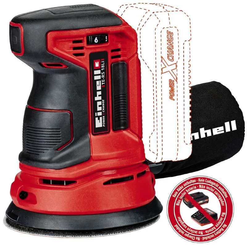 Шлифмашина эксцентриковая аккумуляторная Einhell 125мм 18В для шлифования дерева и металла без АКБ