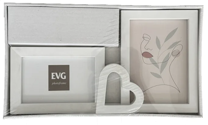 Мультірамка EVG пластик 21х37 см біла на 2 фото 10х15 см 13х18 см