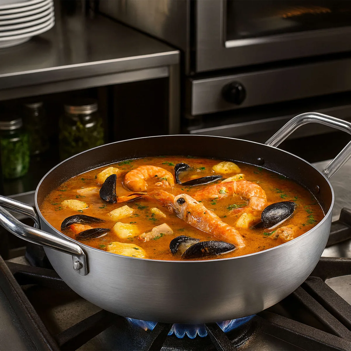 Сотейник алюмінієвий 40 см сріблястий