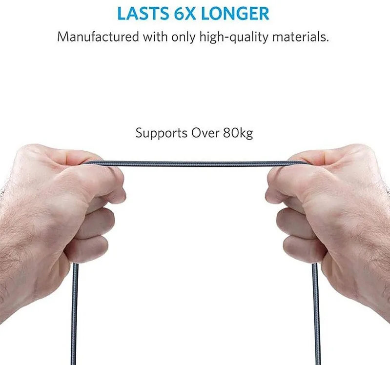 Кабель Anker Lightning USB Type-A 1,8 м Чорний