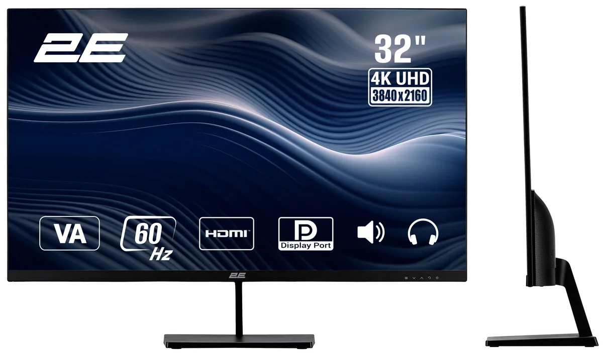 Монітор 2E 31.5" L3224B 2xHDMI, DP, MM, VA, 3840x2160