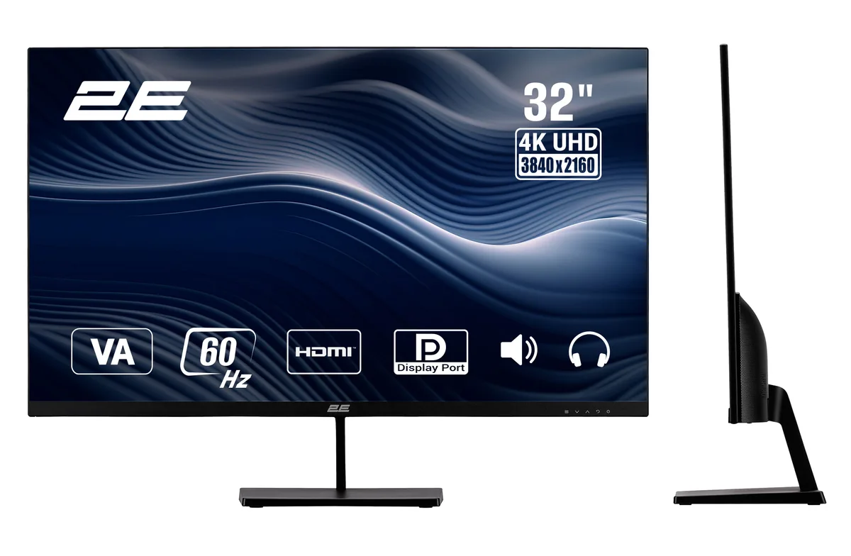 Монітор 2E 31.5" L3224B 2xHDMI, DP, MM, VA, 3840x2160