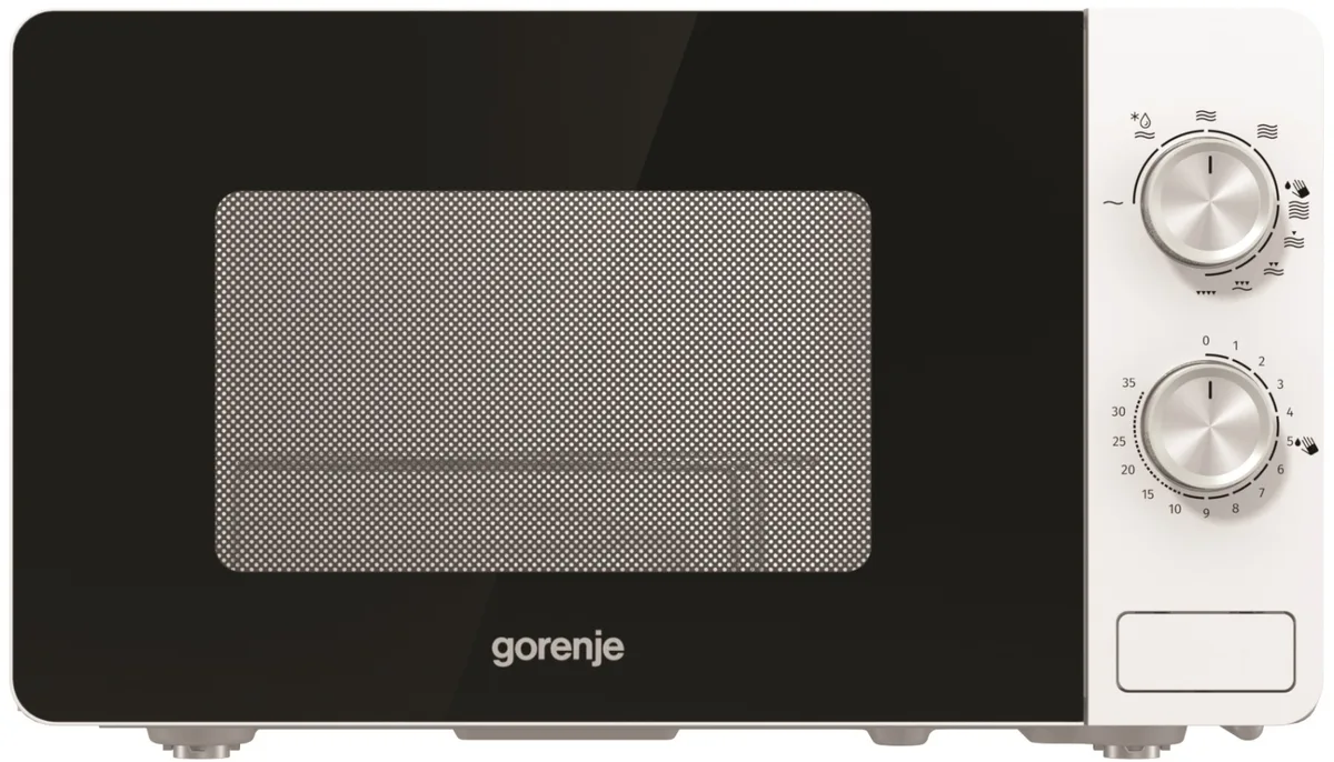 Мікрохвильова піч Gorenje, 20л, механічне управління, 800Вт, функція гриля, білий колір.