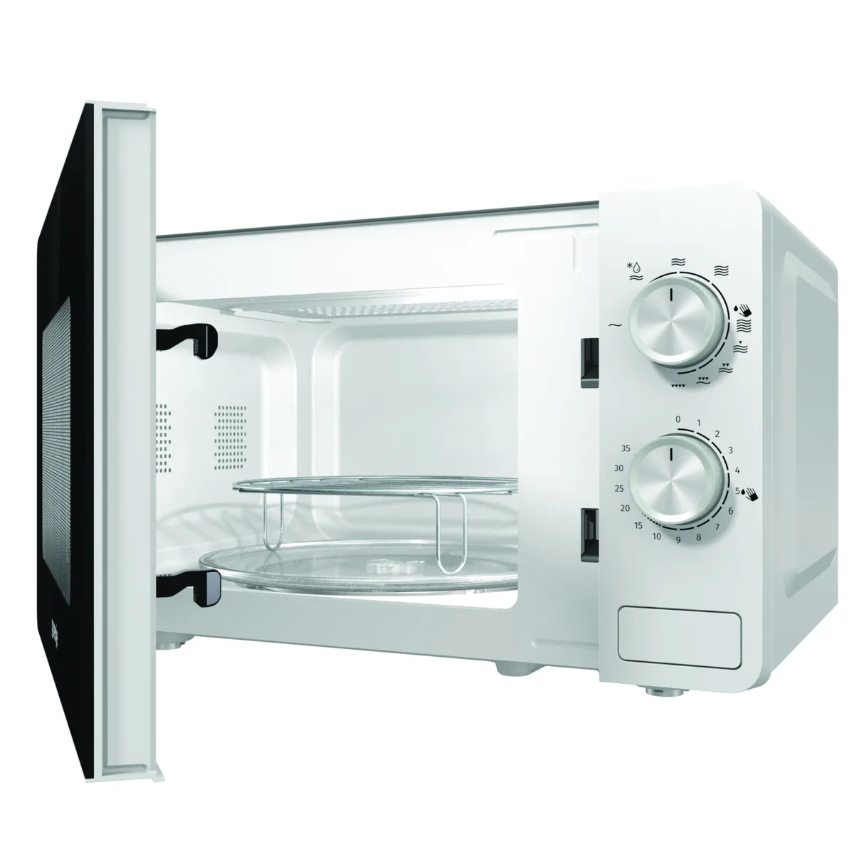 Мікрохвильова піч Gorenje, 20л, механічне управління, 800Вт, функція гриля, білий колір.