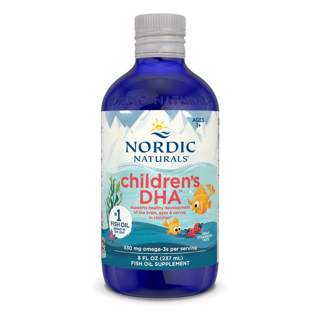 Дитячий риб'ячий жир Nordic Naturals DHA 237 мл полуниця 530 мг Омега-3