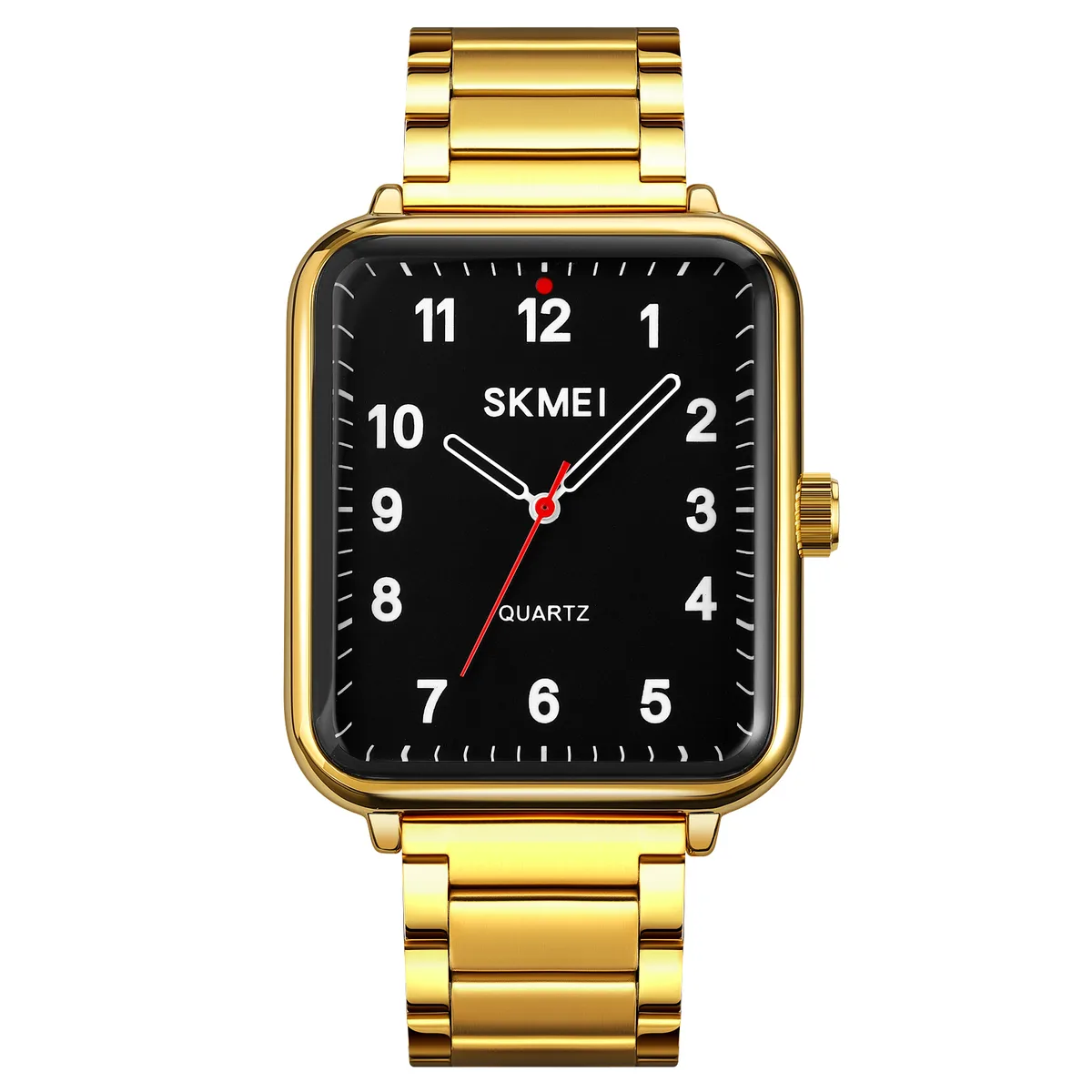 Часы Skmei металл 45х35 мм золотистые чёрные