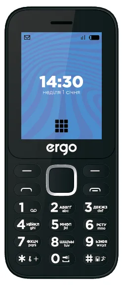 Мобільний телефон ERGO пластик 2,4 дюйма чорний дві SIM карти