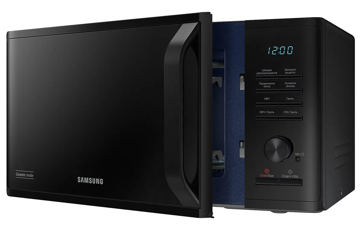 Мікрохвильова піч Samsung з грилем 23 л 800 Вт чорна