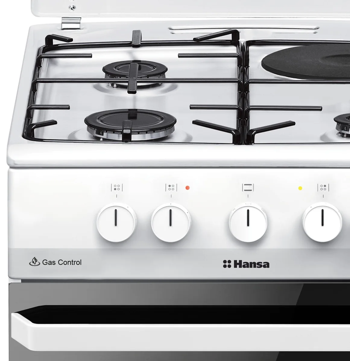 Комбінована плита Hansa Емаль 50х85х60 см Білий 4 конфорки 68 л