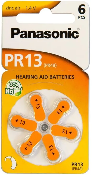 Батарейка Panasonic повітряно-цинкова PR13(PR48, AC13, DA13, AG5, ZA13) блістер, 6 шт.