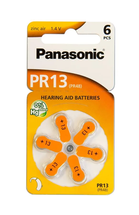 Батарейка Panasonic воздушно-цинковая PR13(PR48, AC13, DA13, AG5, ZA13) блистер, 6 шт