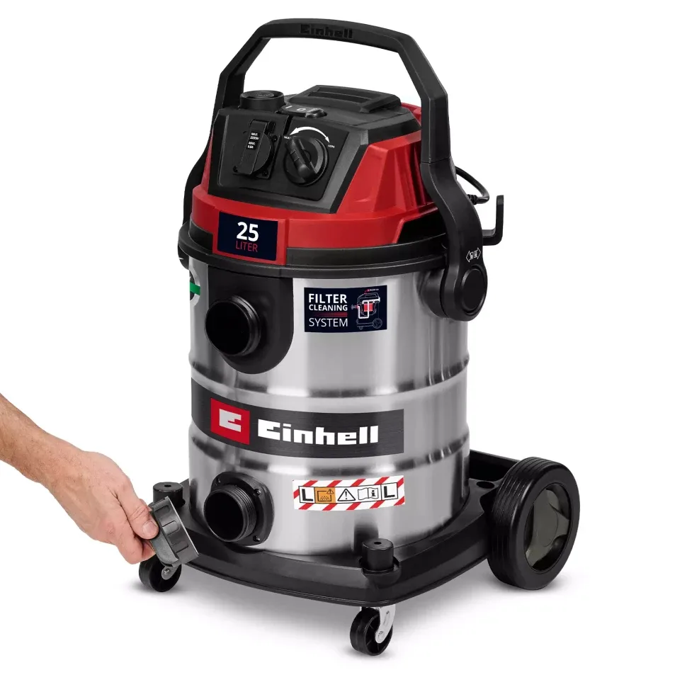 Пылесос профессиональный Einhell нержавеющая сталь 25л 1100Вт влажная сухая уборка