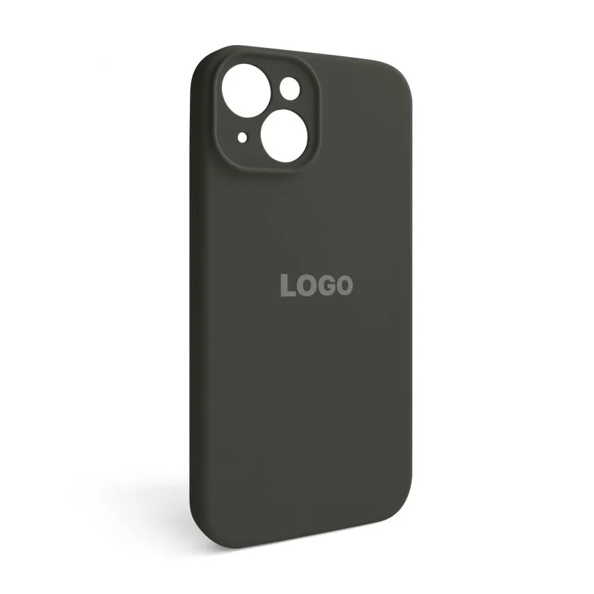 Силіконовий чохол для iPhone 15  сірий закрита камера