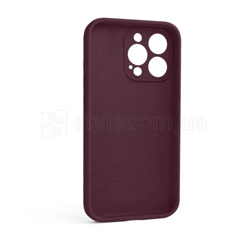 Чохол силіконовий для iPhone 13 Pro  бордовий закрита камера