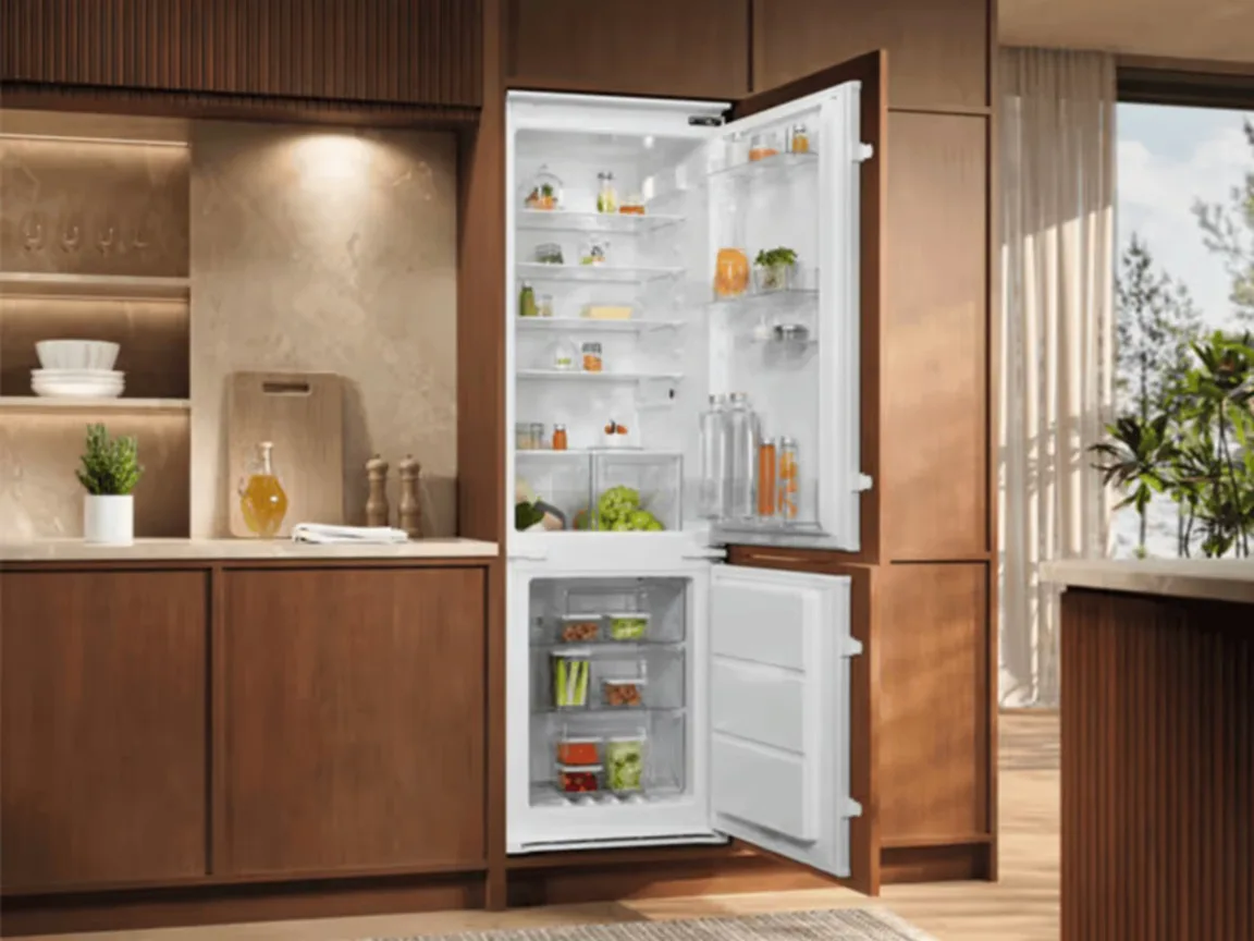 Холодильник Electrolux двокамерний вбудовуваний 54,6х177,2х54,9 см білий ударостійке скло