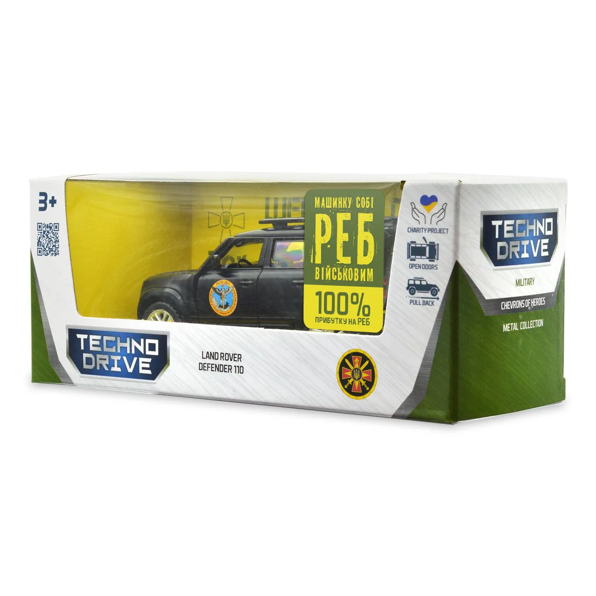 Автомодель TechnoDrive металл 1 43 Шевроны Героев зеленая