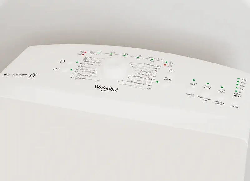 Пральна машина Whirlpool Нержавіюча сталь 40х90х60 см Білий 6 кг 1000 об/хв