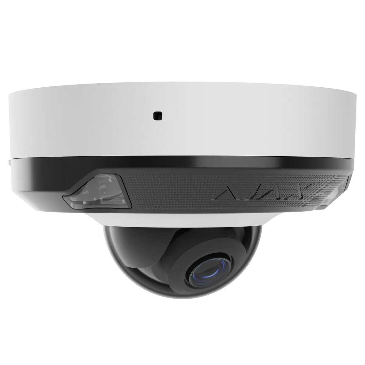 IP-Камера дротова Ajax DomeCam Mini HL white, 5мп, 4мм, гібридне підсвічування IR 15м, білий Led 15м, Poe, True WDR, IP 65, ІЧ 15м, аудіо, кут огляду 75° до 85°, міні купольна, біла