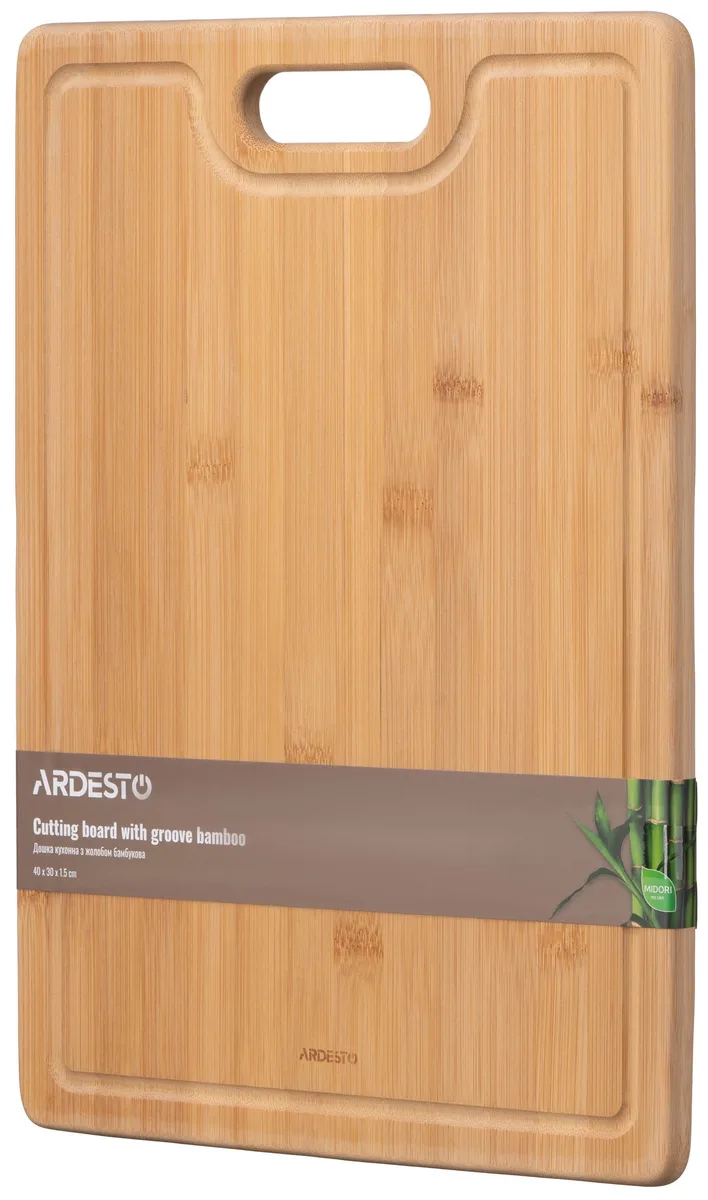 Кухонная доска с бортиком ARDESTO Midori, 40х30х15 см, из бамбука
