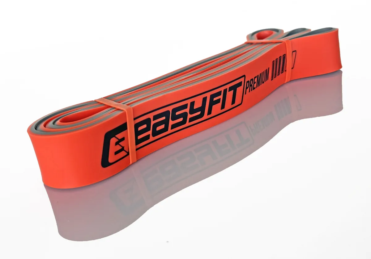 Двошарова резинка EasyFit натуральний латекс 25-45 кг оранжево-сіра
