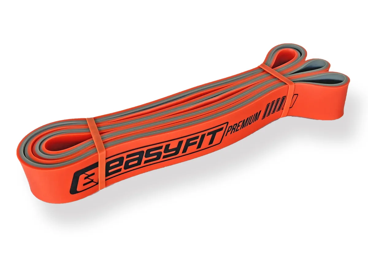 Двошарова резинка EasyFit натуральний латекс 25-45 кг оранжево-сіра