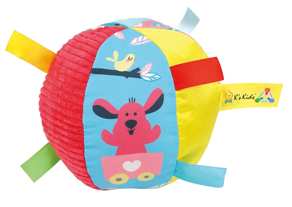 Брязкальце Ks Kids М'яч м'який текстиль ABS 15 см яскравий