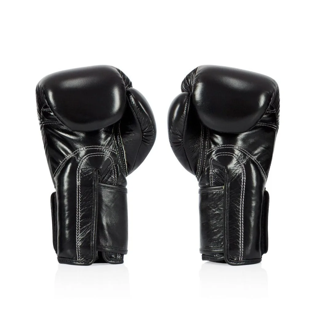 Боксерские перчатки Fairtex натуральная кожа 10 унций черные
