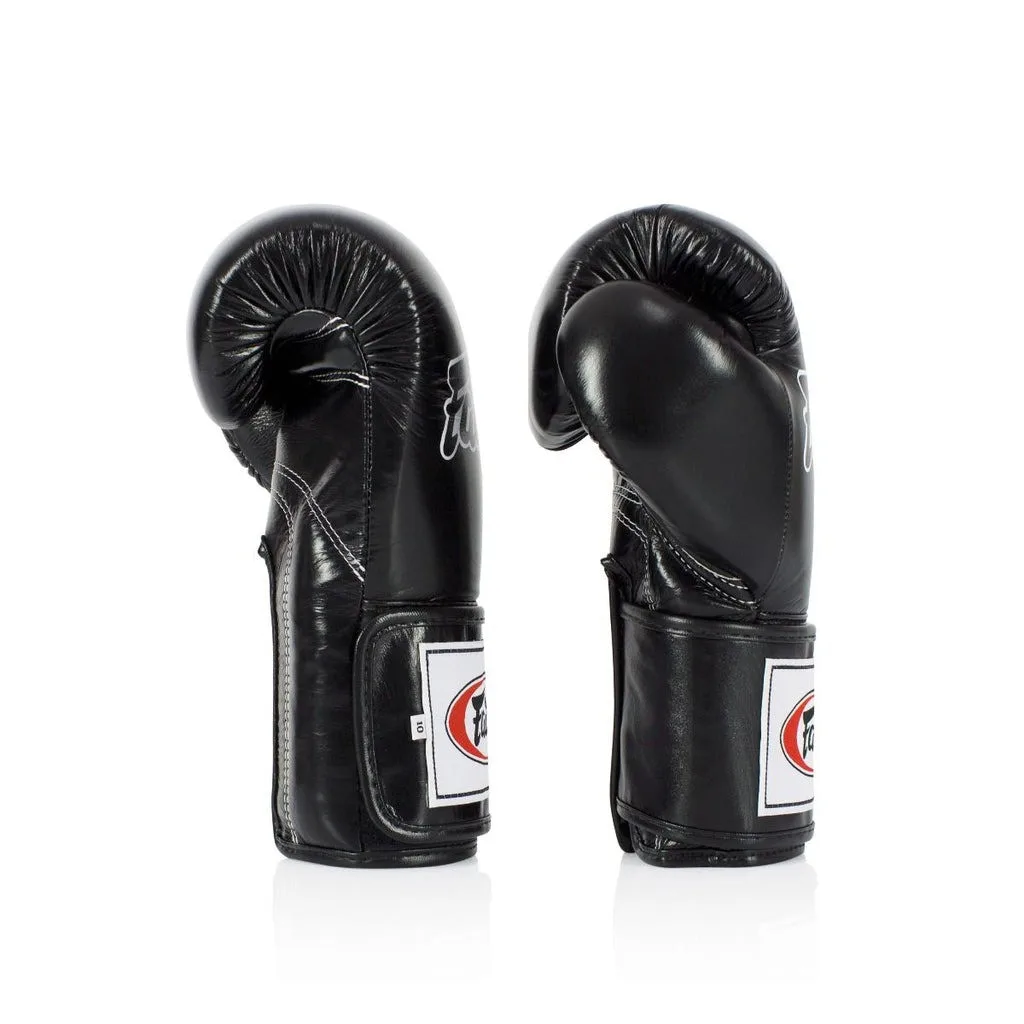 Боксерские перчатки Fairtex натуральная кожа 10 унций черные