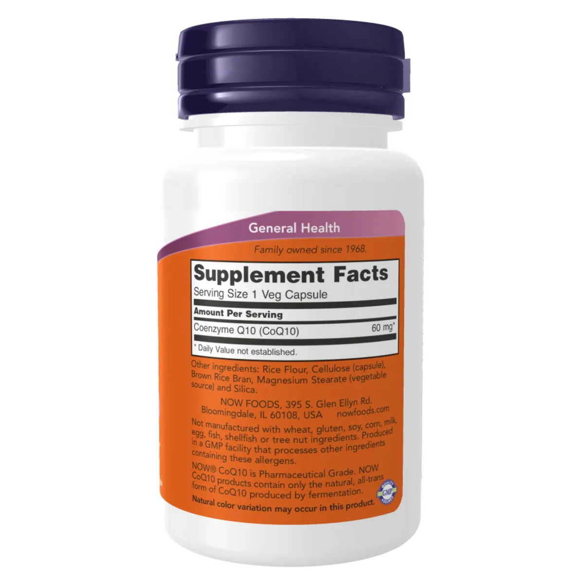 CoQ10 60 мг 60 капсул NOW Foods для спортсменов антиоксидантная защита поддержка сердца