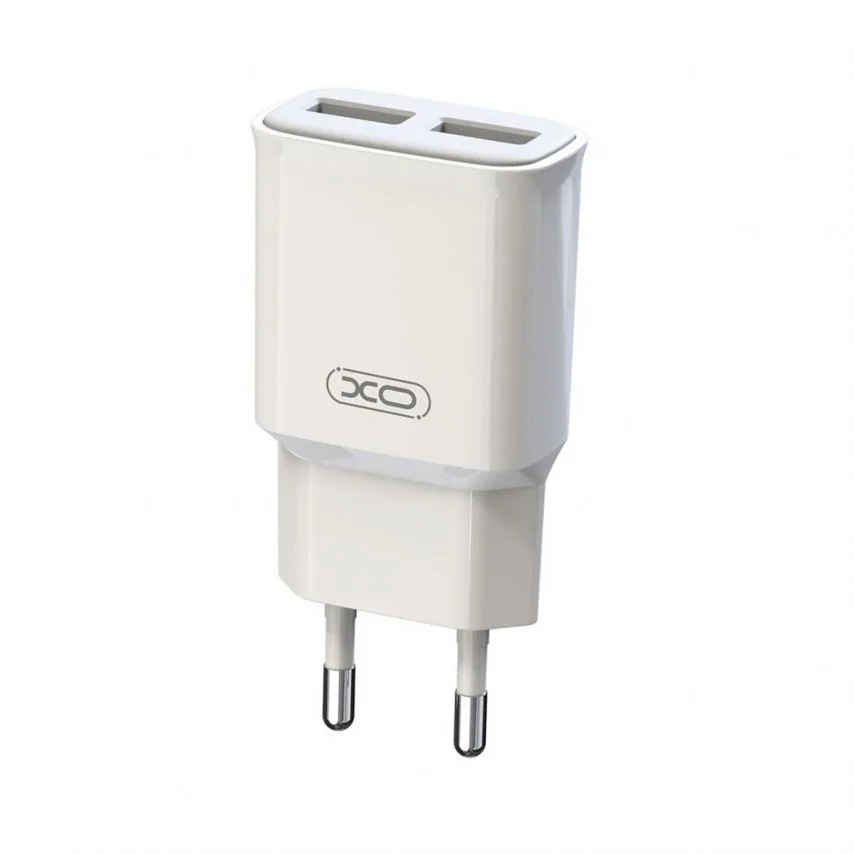 Мережевий зарядний пристрій XO 2USB 2,4A білий
